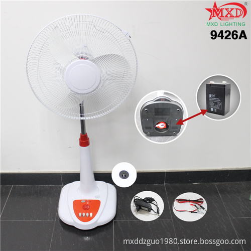 AC/DC Rechargeable Stand Fan with Light